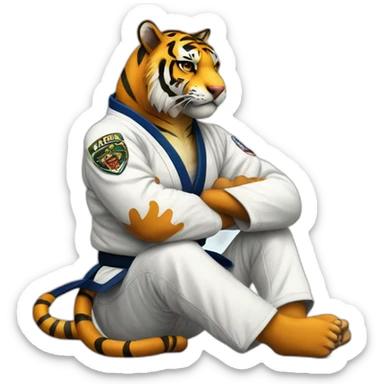 BJJ seated guard  Tiger  sticker