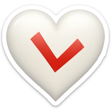 check mark within a heart sticker