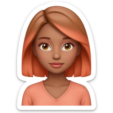 Create an emoji of  women“Create a female emoji in Spring Personal Color tone — warm, bright colors, peach makeup, light brown hair, coral outfit, soft glowing lighting, cute 3D emoji style.” sticker