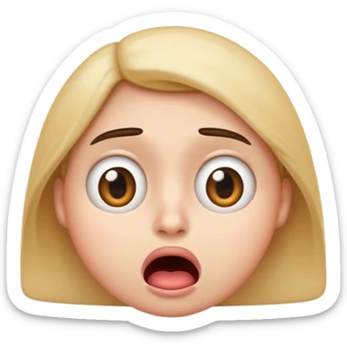 annoyed face with rolling eyes and a shocked mouth, emoji style sticker