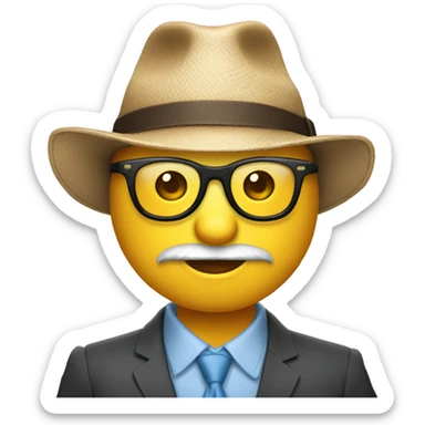 Un gars content avec un chapeau rigolo et des lunette qui tend le pouce vers le haut sticker