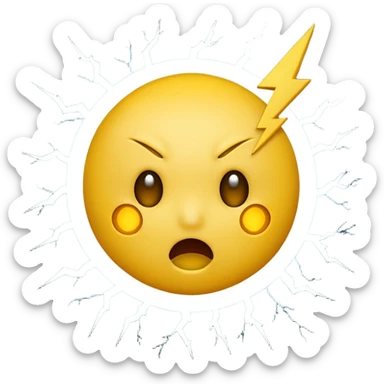 Smiley foudroyé orage sticker