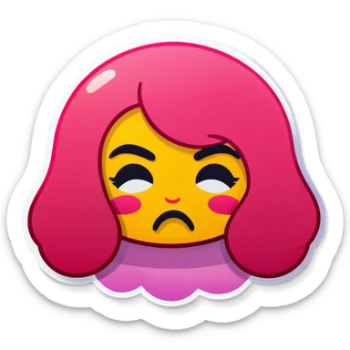 Emoji with nails and pouty face  sticker