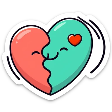 heart, cartoonish sticker style sticker