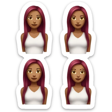 Tattooed woman with long straight burgundy hair sticker