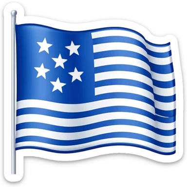 Flag - 50 white stars center, blue & white stripes around , NO RED Stripes, blue and white  flag modern sticker