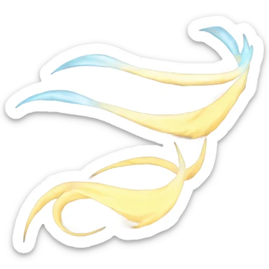 A sharp gust of wind cutting through the air in a blade-like form, with glowing, sharp edges and swirling lines indicating the force of the wind. sticker