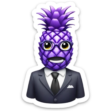 Purple pineapple wearing formal wear sticker
