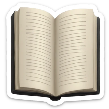 Open black book sticker