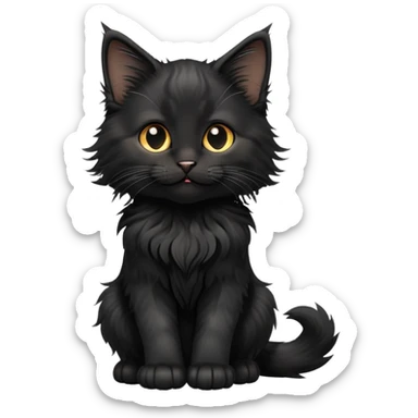 cinematic-black-maine-coon-kitten-portrait-emoji,-head-tilted-playfully-and-inquisitively,-sleek--black-fur,-simplified-yet-adorable-features,-highly-detailed,-glowing-with-a-warm,-friendly-glow  sticker