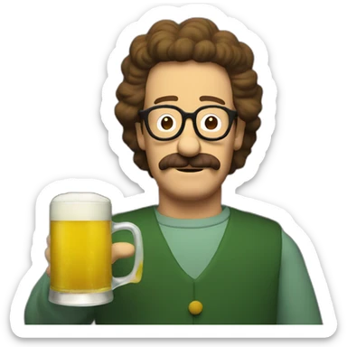 Ned Flanders drink a beer sticker