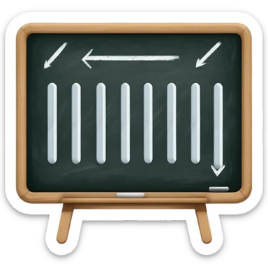 blackboard with four white tally marks sticker