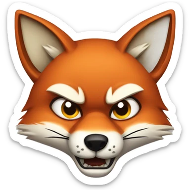 angry fox sticker