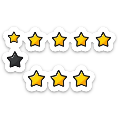 5 stars rating, excellent review sticker