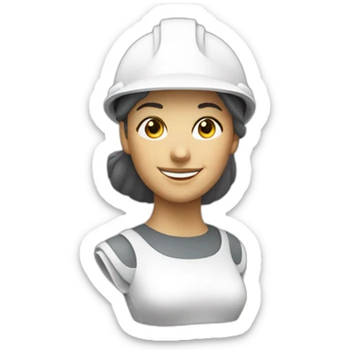 bust of woman enginear with white helmet smiling sticker