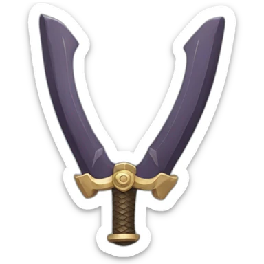 Sword head with two peak points like a snake tongue  sticker