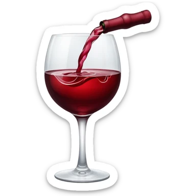 full glass of red wine sticker