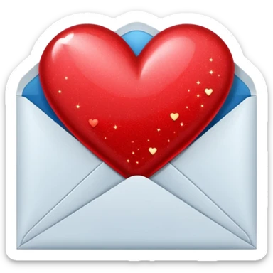 a beautiful sparkly heart red envelope sticker