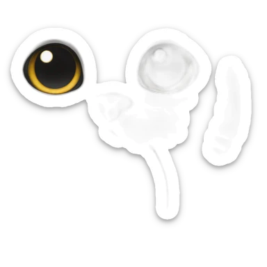 White cat with black total black nose sticker