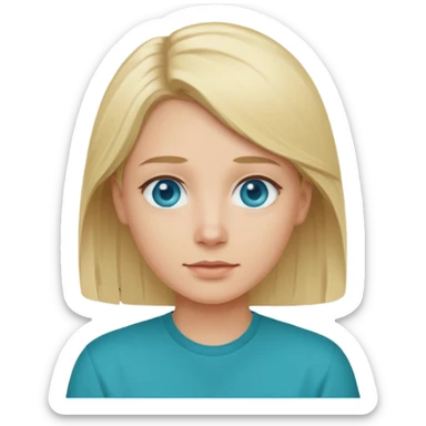 Change emoji of  blonde blue eyed  with Teal shirt (not the purple one) dont change other features sticker