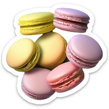 pastel macarons on vintage rococo golden plate sticker