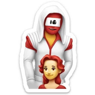 un cuadro de texto color de fondo blanco y texto rojo con la palabra SI sticker