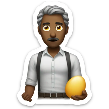 Unhappy man with eggs sticker