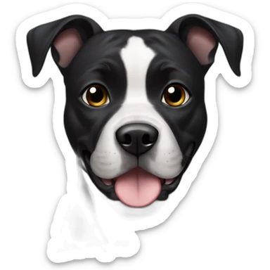 Black female dog Staffordshire with black face sticker