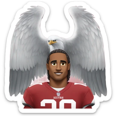 Eagle wearing a Jalen hurts jersey  sticker