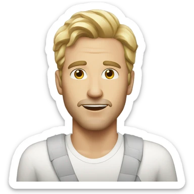 white man singer  sticker