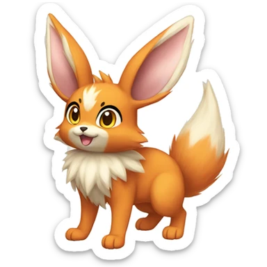 Eeveelution-Bunny-Fox-Pokémon-fusion full body sticker