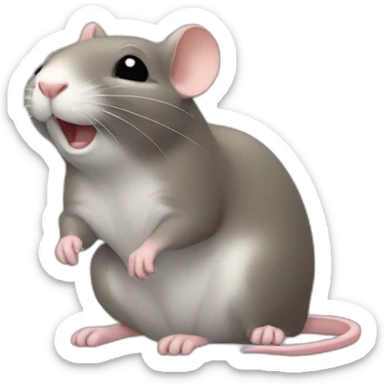 Un rat qui vomi un arc en ciel sticker