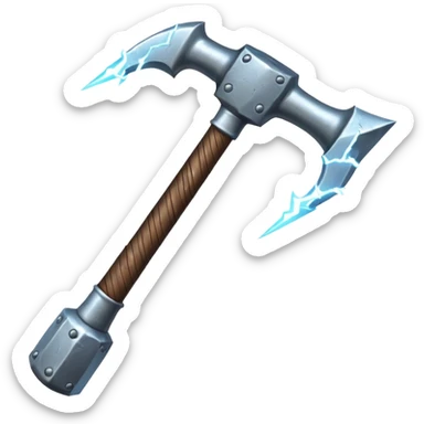 medieval hammer with lightning infused sticker