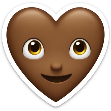Brown heart sticker