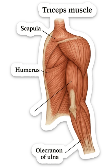 tricipite visto anatomicamente  sticker