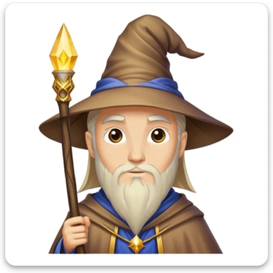 light tan skinned male wizzard sticker