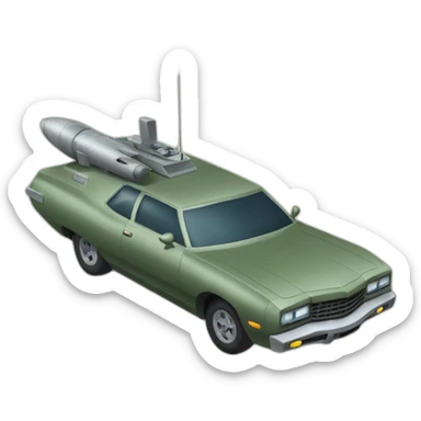 self-guided-missile-car sticker