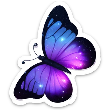 Purple-Shiny-Gem-Crystal-Glitter-Nebula-Gradient-Sparkle-Stars-Glossy-Butterfly sticker