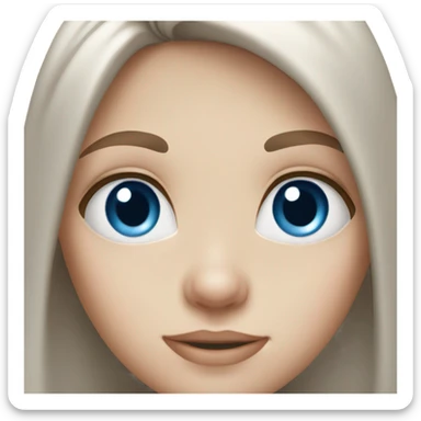 Girl with long brown hair, blue eyes and pale skin sticker