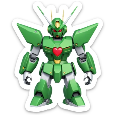 Green gundam with love sticker
