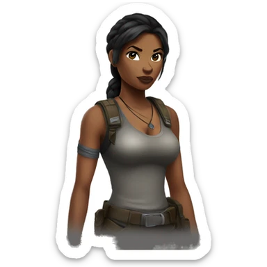 Lara Croft but black sticker
