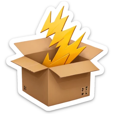 lightning with a logistic box in background sticker