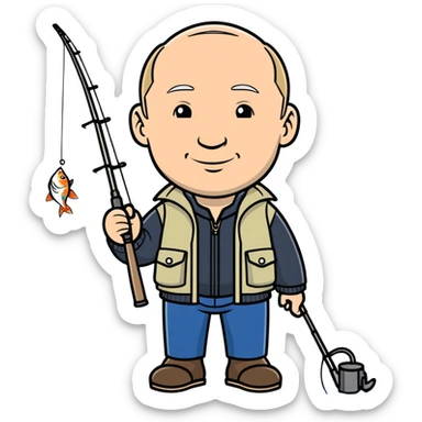putin fishing sticker
