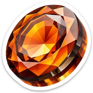 chatoyant gemstone crystla layered colors dark brown and dark orange 3d png background matte sticker