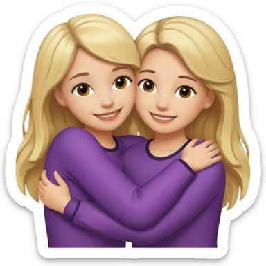 Make me and my friend hug (blonde girl and brunette girl) sticker