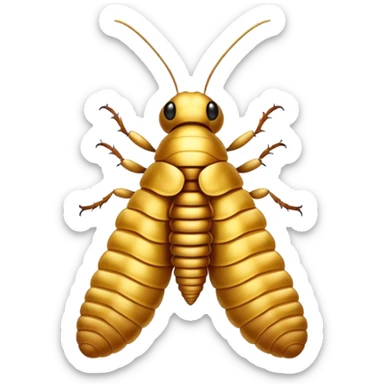 Silkworm in golden brown colour  sticker