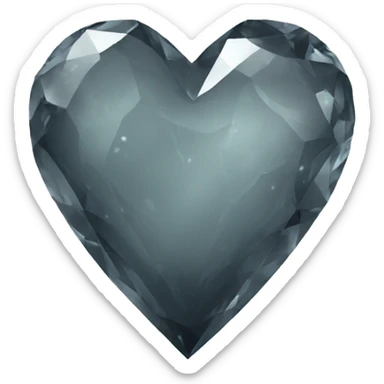 deep-grey crystal heart sticker