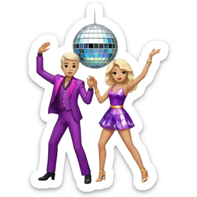 man and woman dancing under disco ball sticker