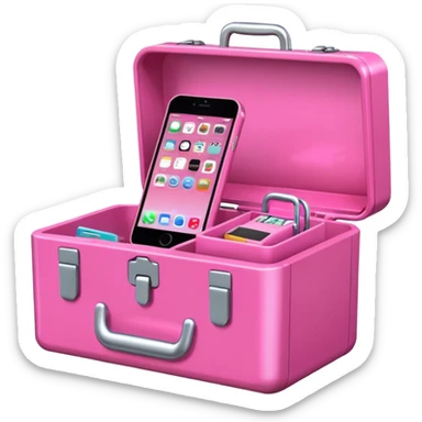 big girly cellphone with a pink mini toolbox sticker