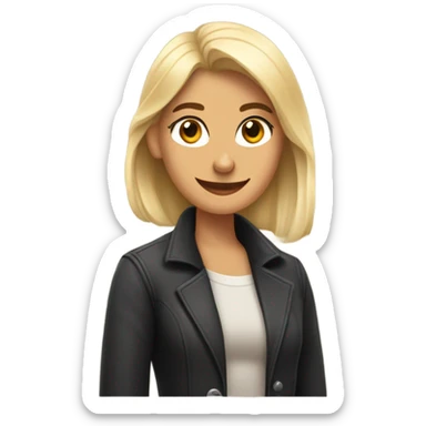 Hombre, mujer pelirroja, mujer joven rubia, doberman y gato sticker